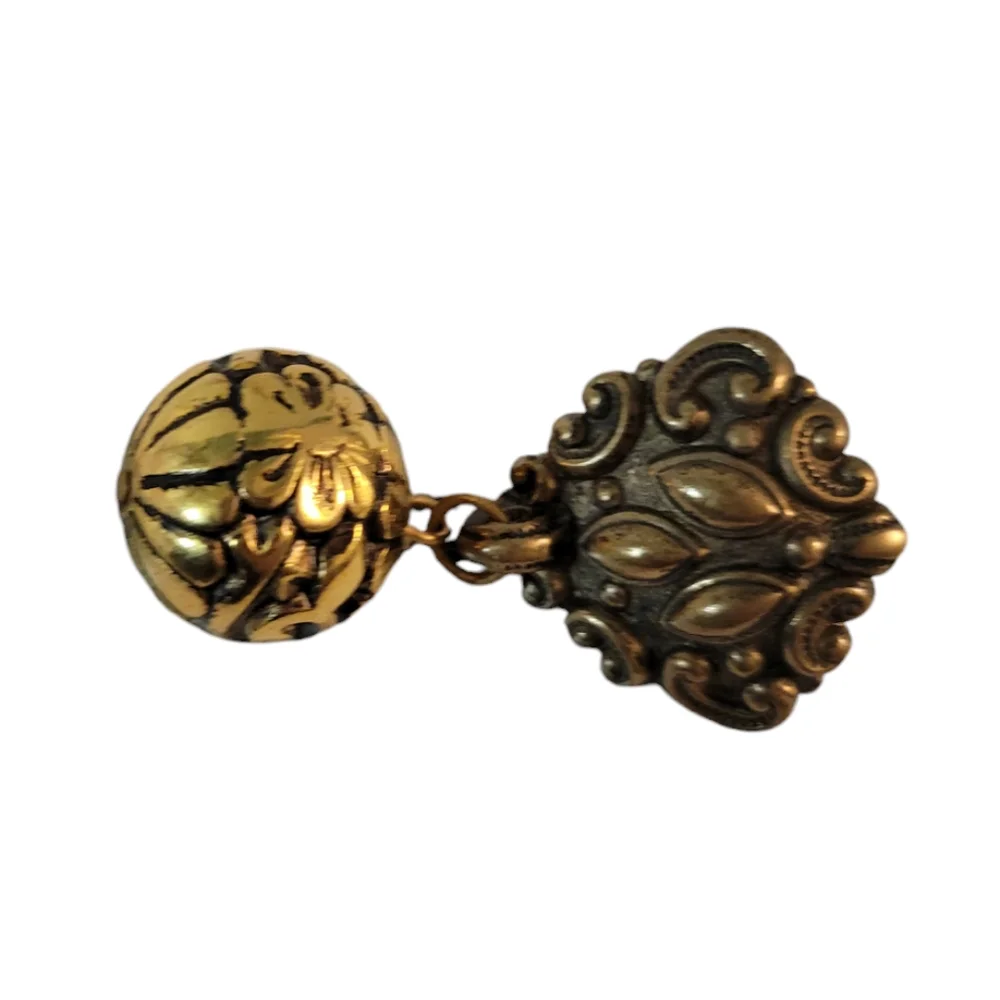 Vintage Chunky Scroll Style Earrings Pierced